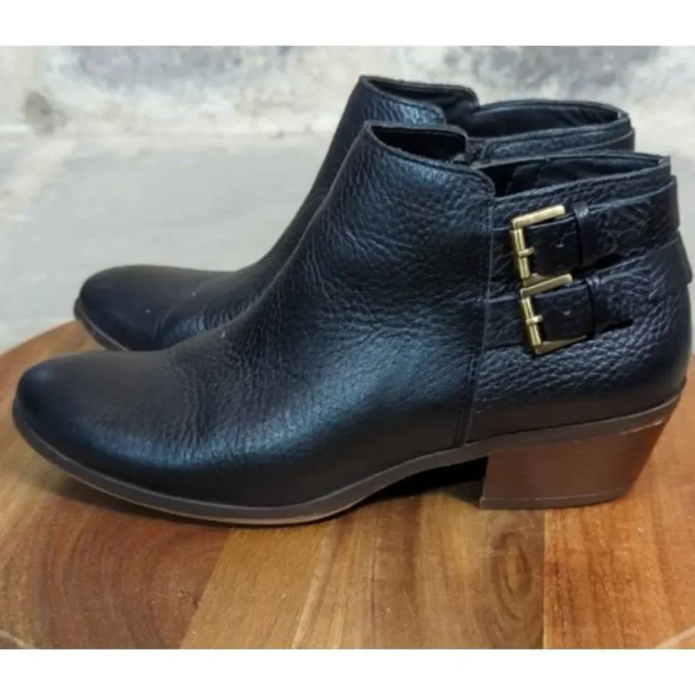 Sam‎ Edelman Petal Black Leather Bootie Size 6.5